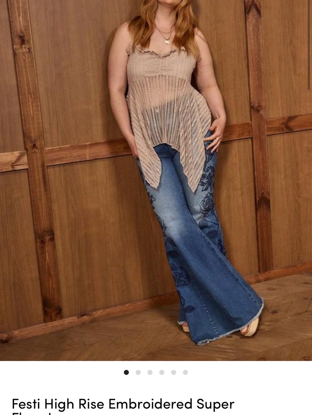 torrid Blue Embroidered High-Rise Flare Jeans